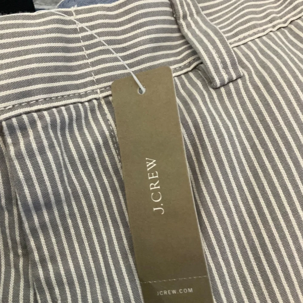 NWT J. Crew Club Mens gray white Striped club Shorts sz 36 cotton